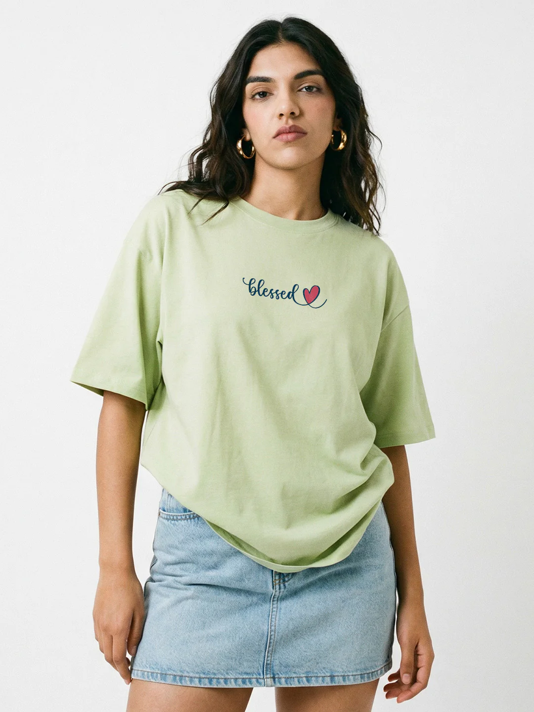 Blessed Women Oversized T-Shirt - Multi Color - Image 2