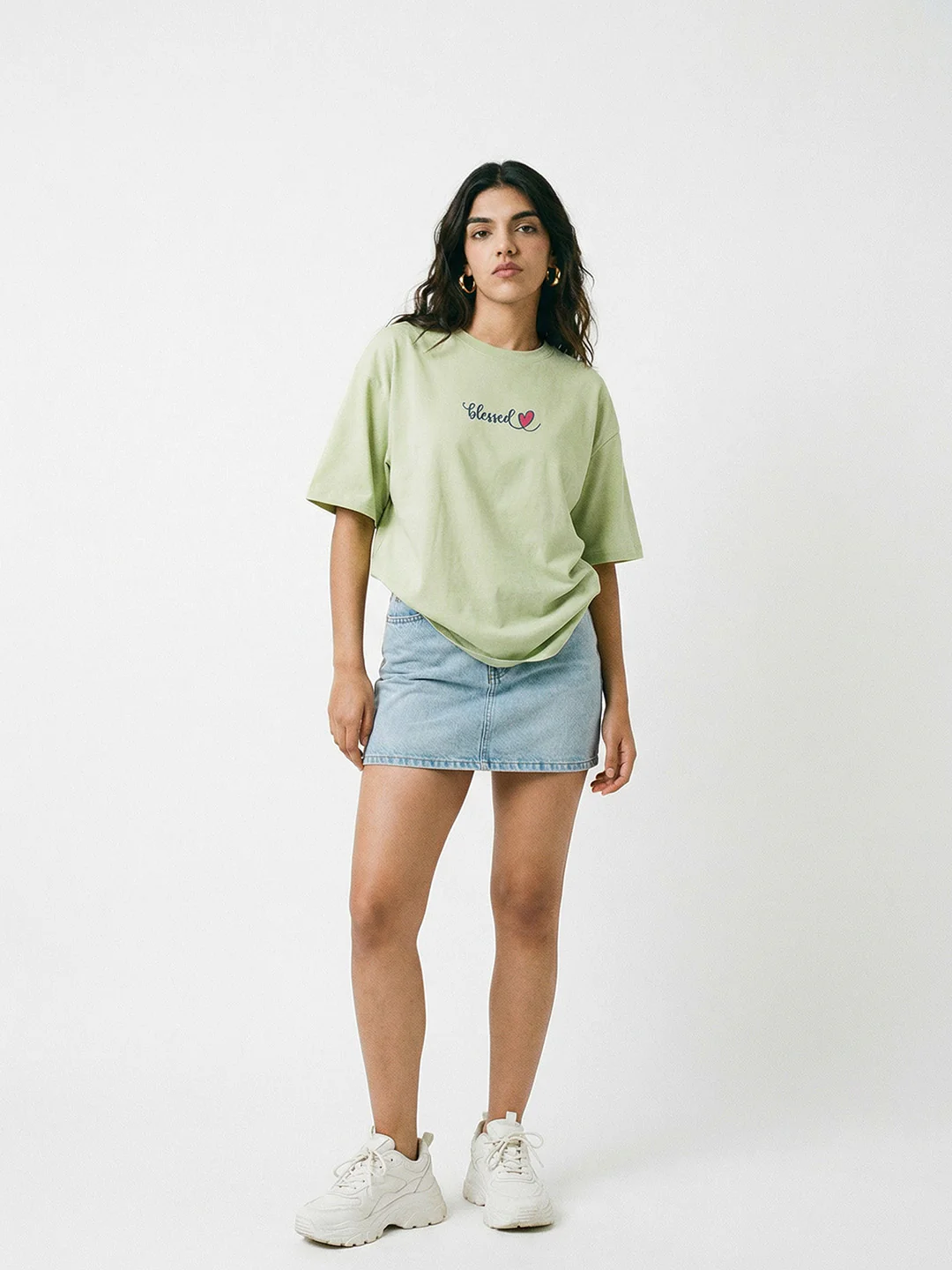 Blessed Women Oversized T-Shirt - Multi Color - Image 3