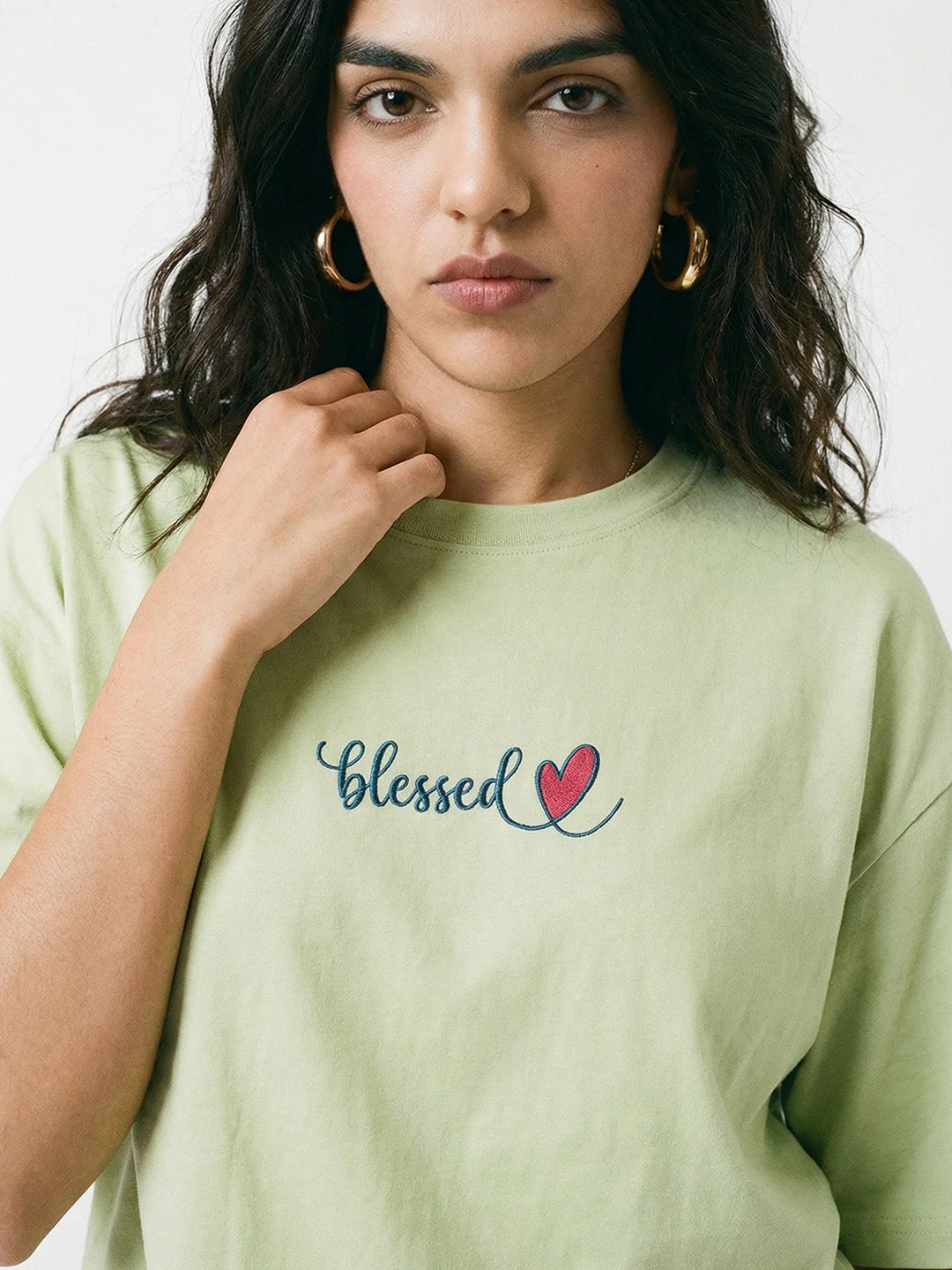 Blessed Women Oversized T-Shirt - Multi Color - Image 4