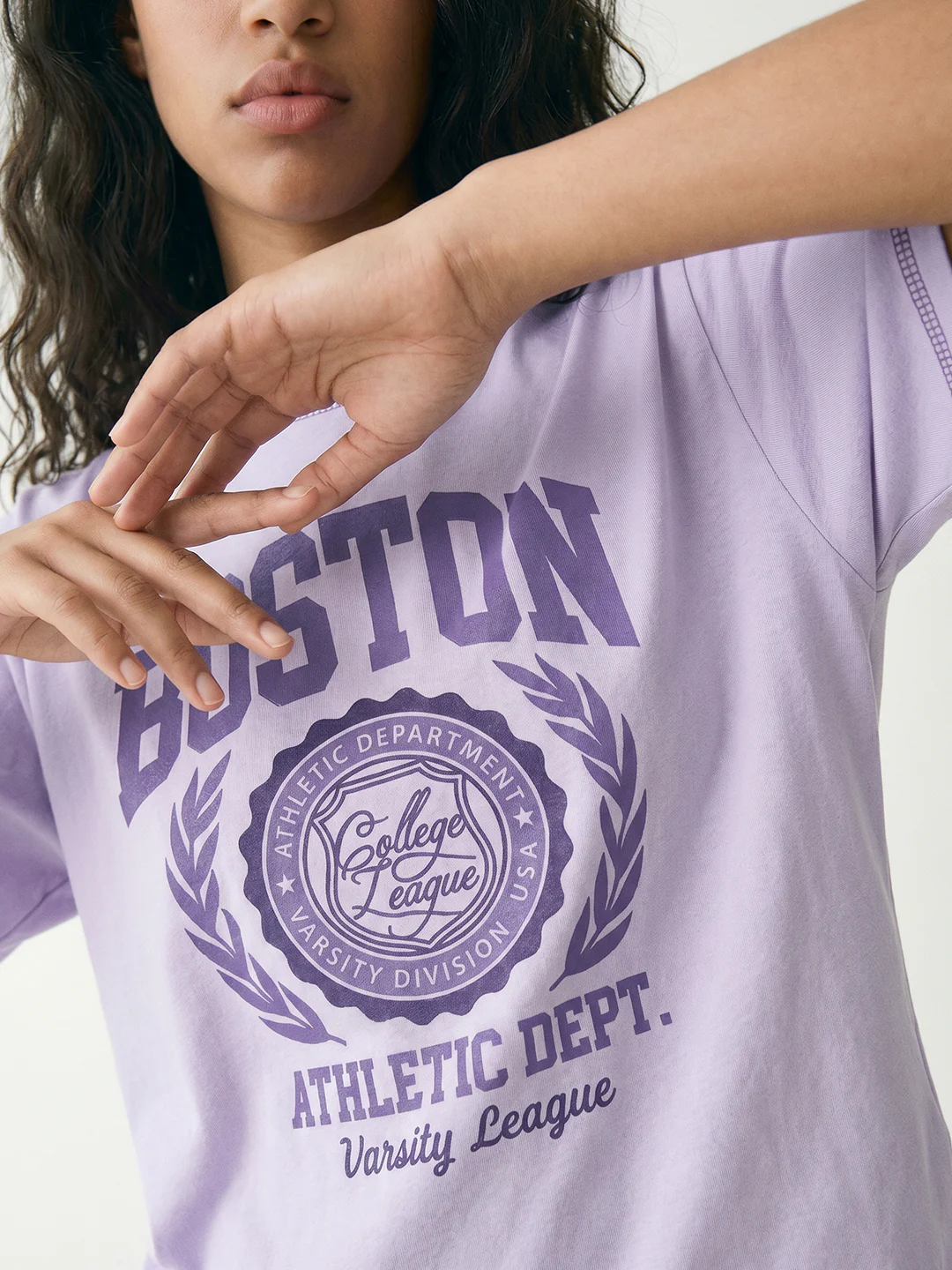 Boston Women Oversized T-Shirt - Lilac - Image 4