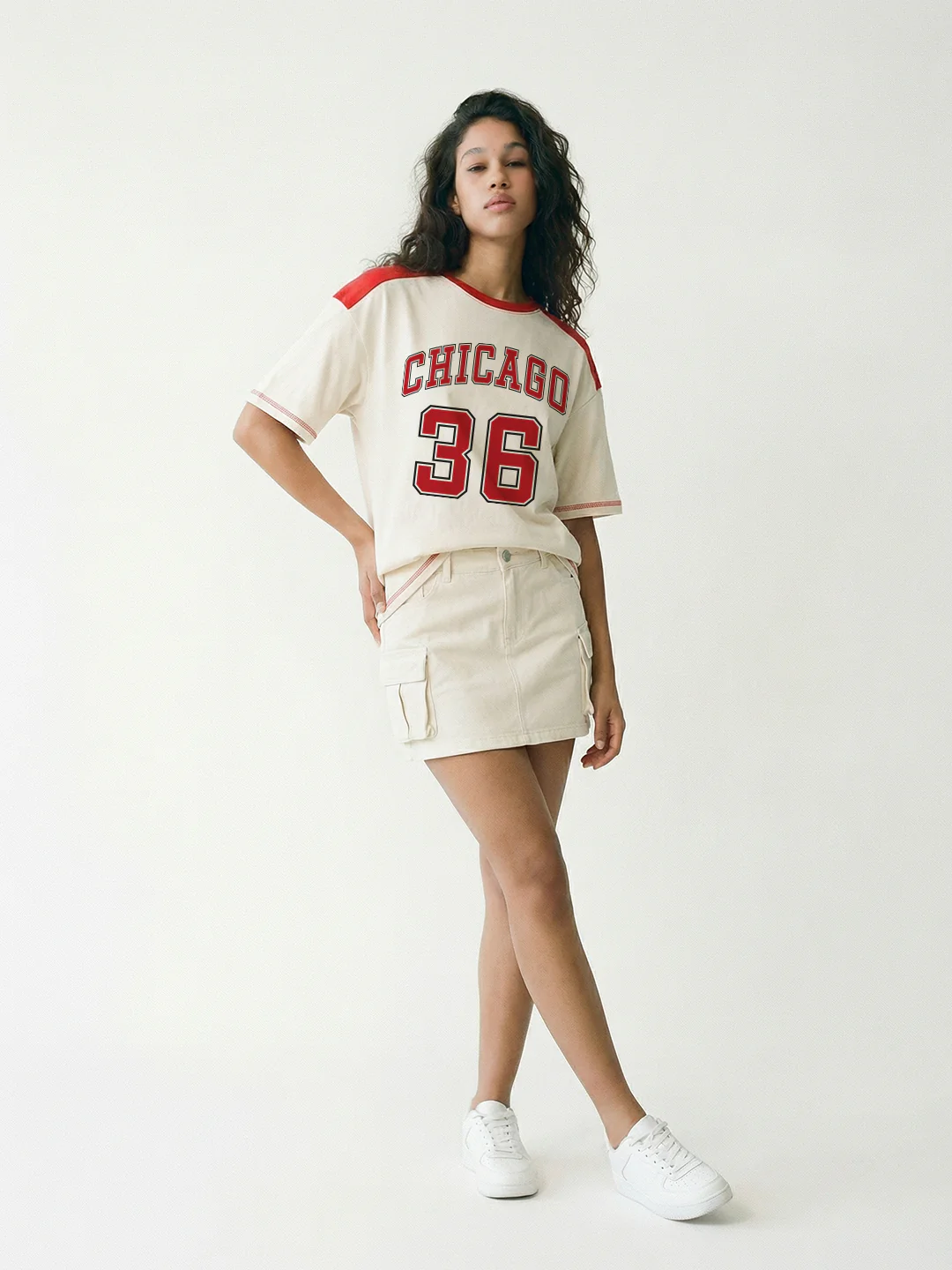 Chicago 36 Women Oversized T-Shirt - Multi Color - Image 3