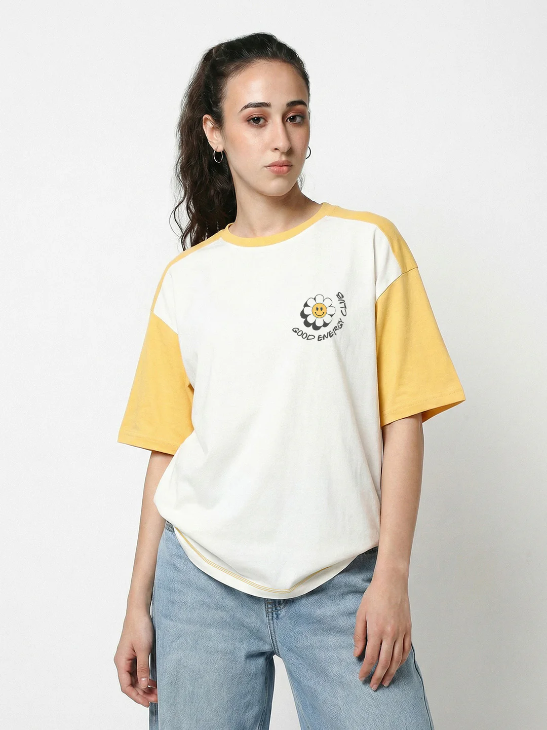 Good Energy Club Women Oversized T-Shirt - Multi Color - Image 2