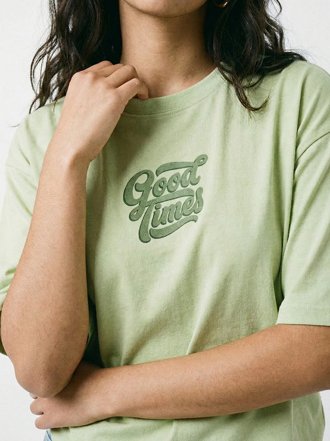 Let the Good Times Roll Women Oversized T-Shirt - Pista Green - Image 4