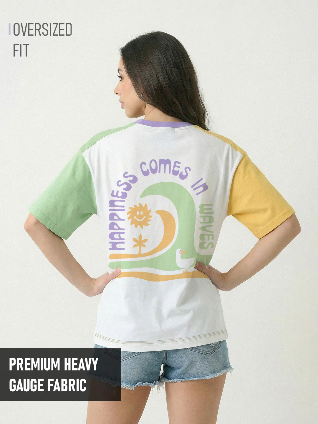 Life is Good Women Oversized T-Shirt - Multi Color
