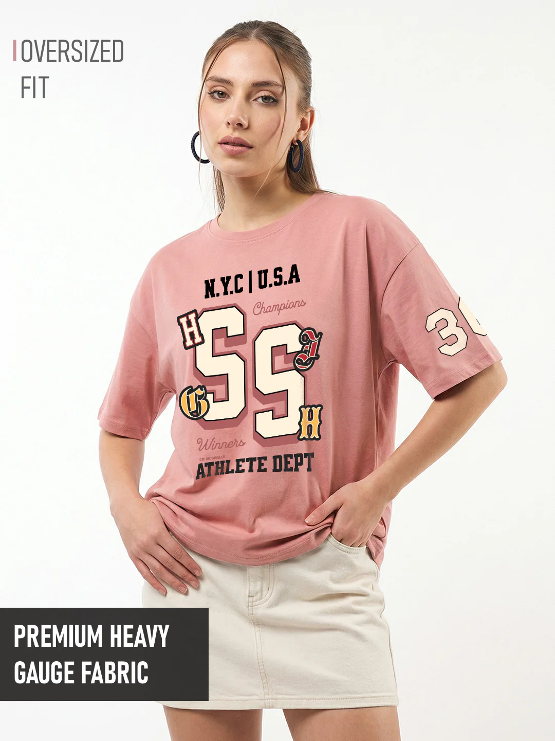Nyc Club Women's Oversized T-Shirt - Coral Haze