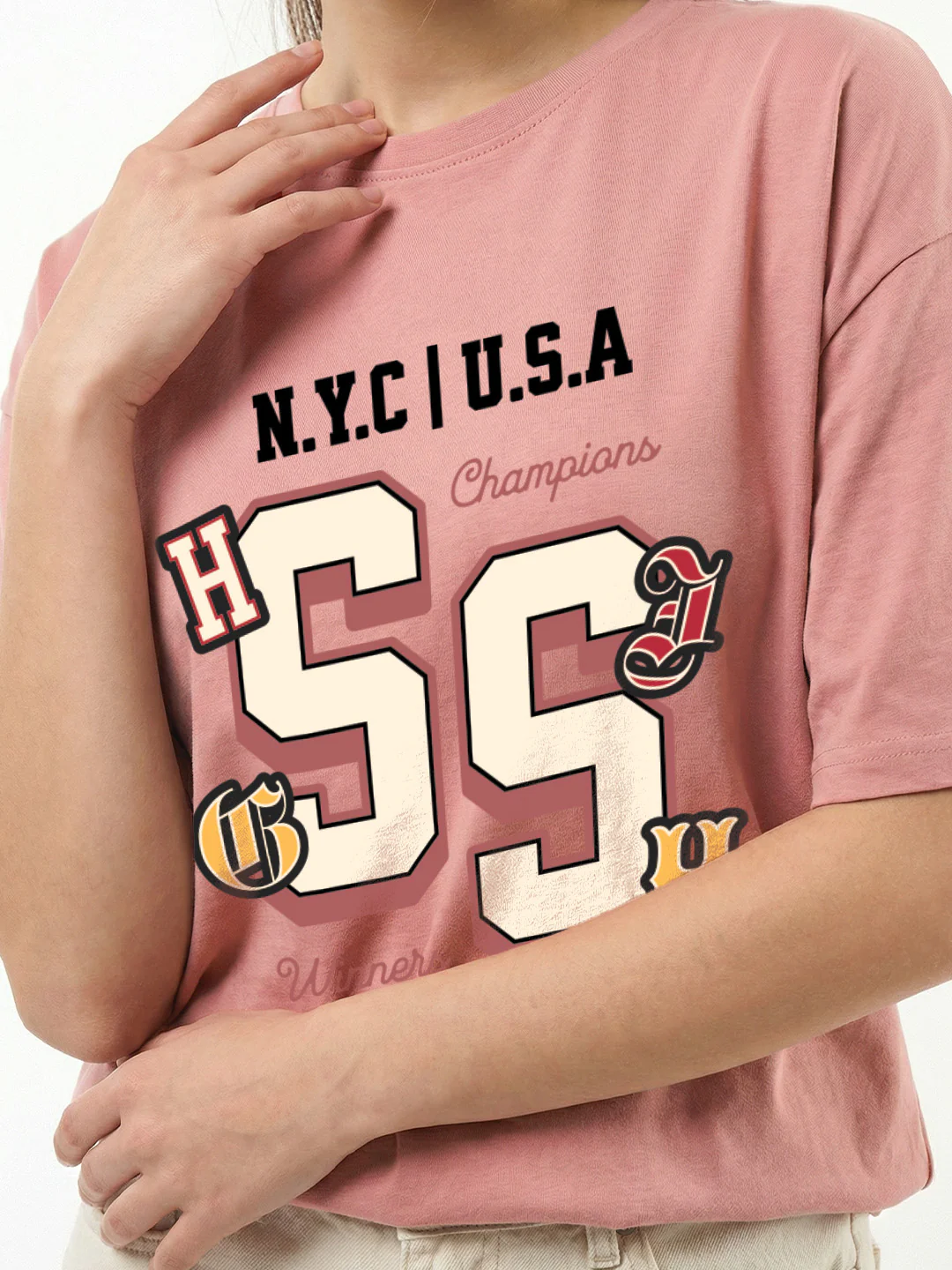 Nyc Club Women's Oversized T-Shirt - Coral Haze - Image 4