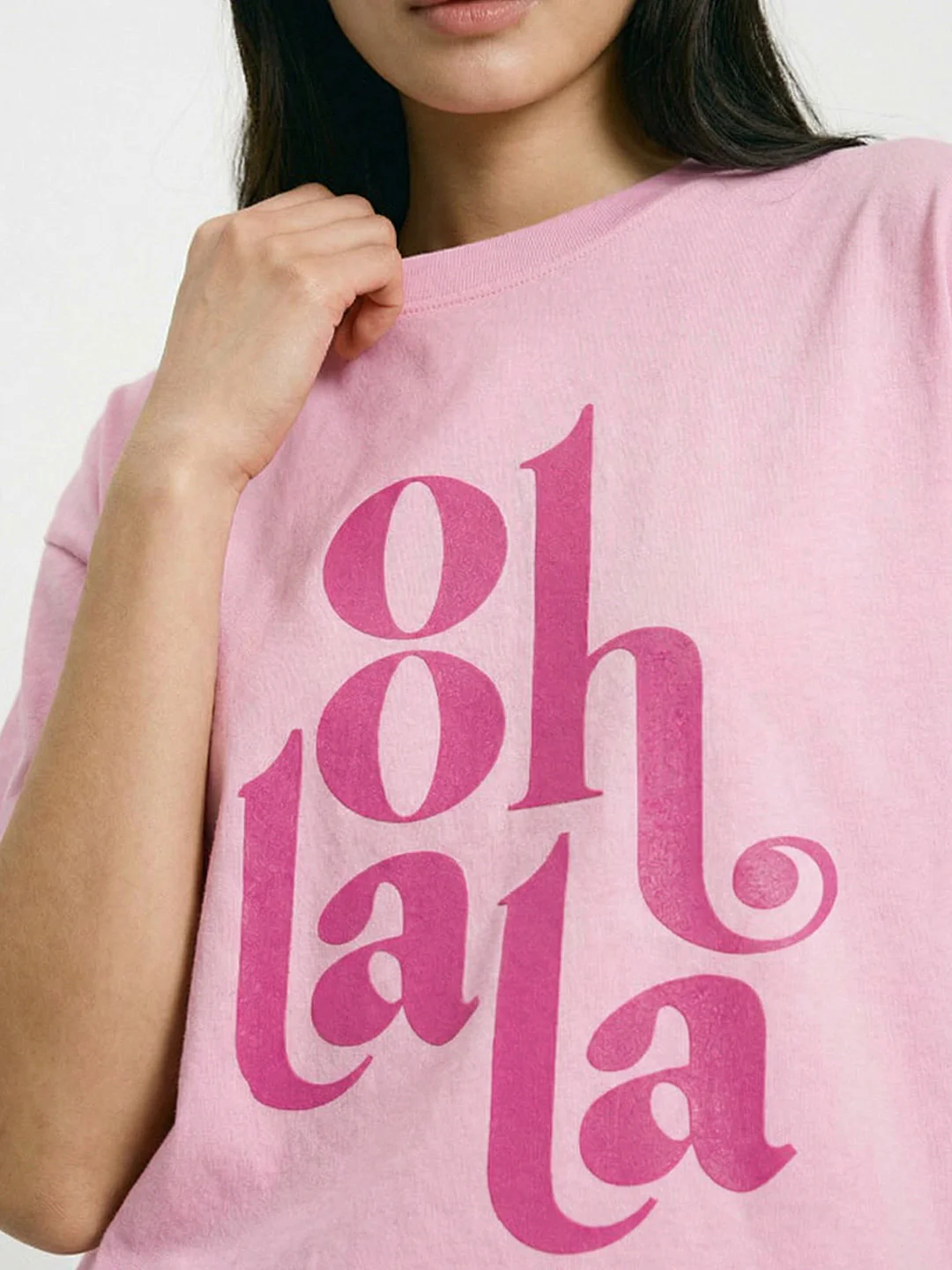 Ooh La La Women Oversized T-Shirt - Pink - Image 4