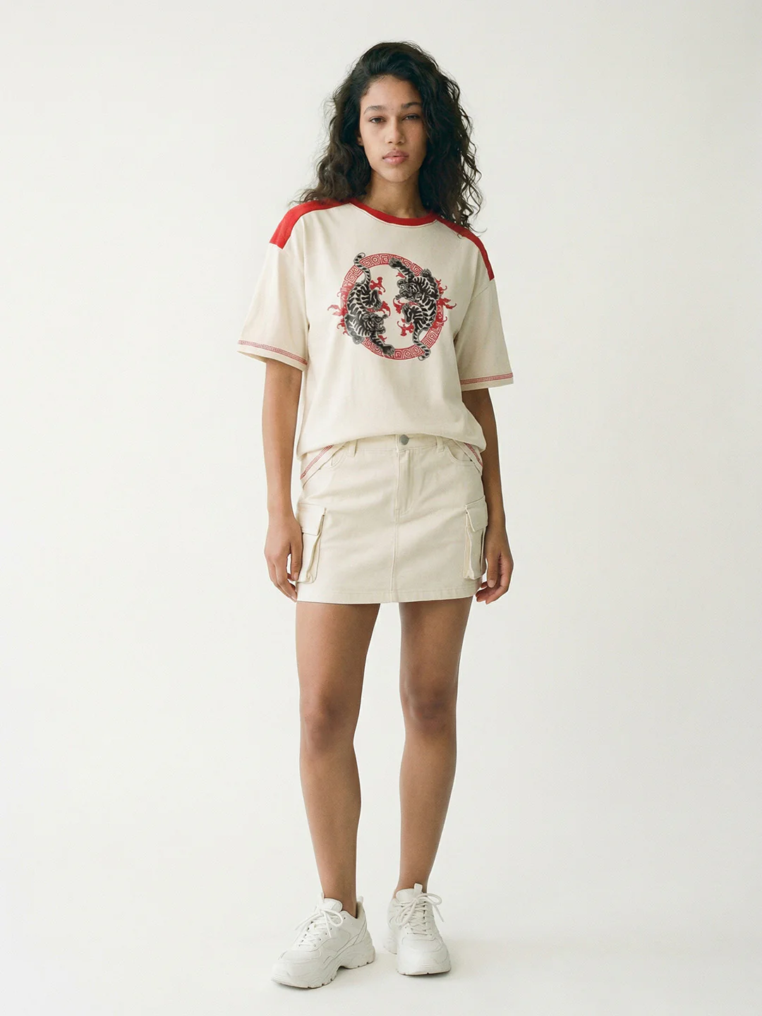 Rage of the Tiger Women Oversized T-Shirt - Multi Color - Image 3