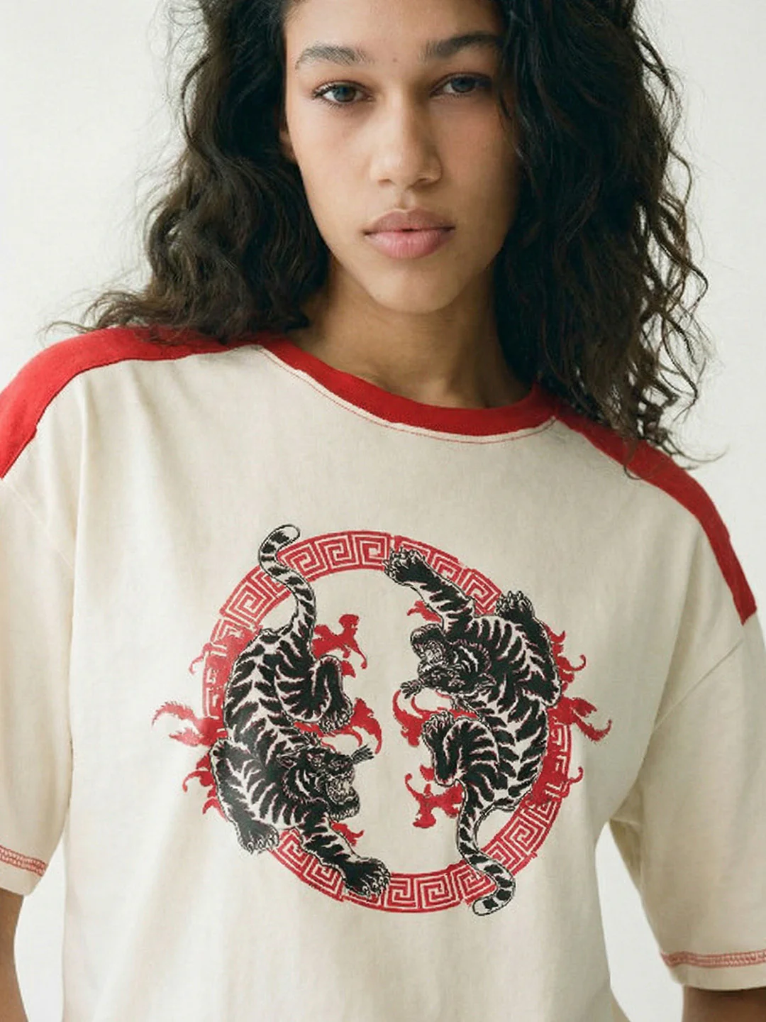 Rage of the Tiger Women Oversized T-Shirt - Multi Color - Image 4