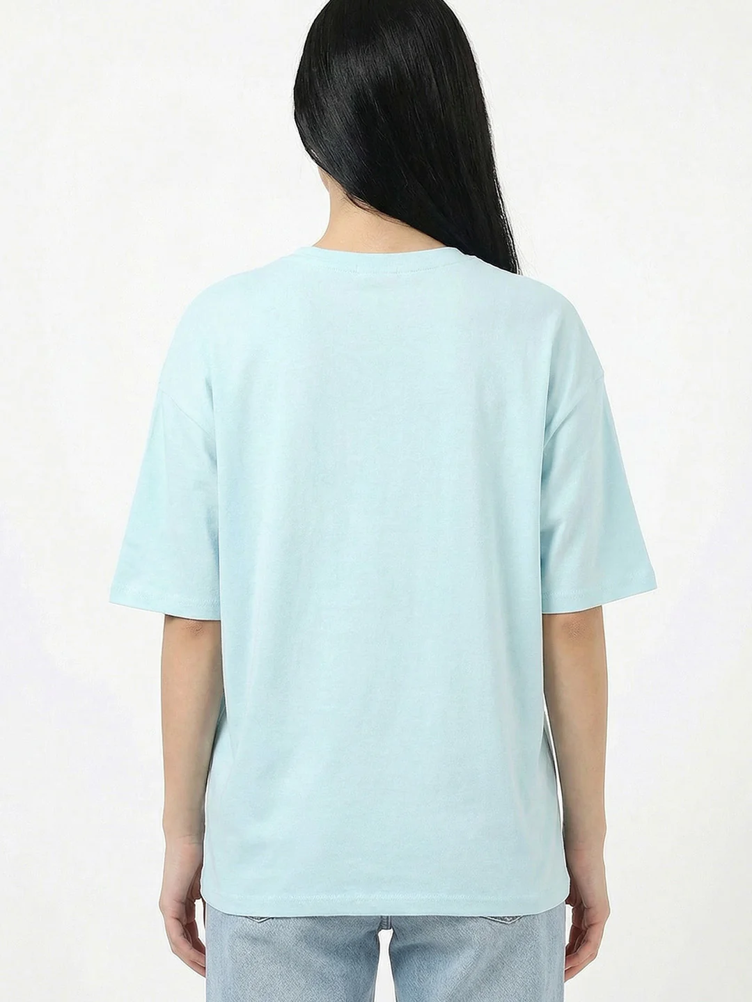 Seek the Positive Women Oversized T-Shirt - Sea Blue - Image 2