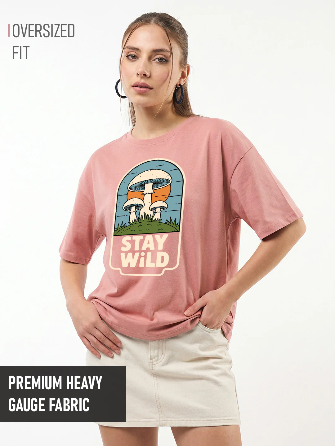 Stay Wild Women's Oversized T-Shirt - Coral Haze
