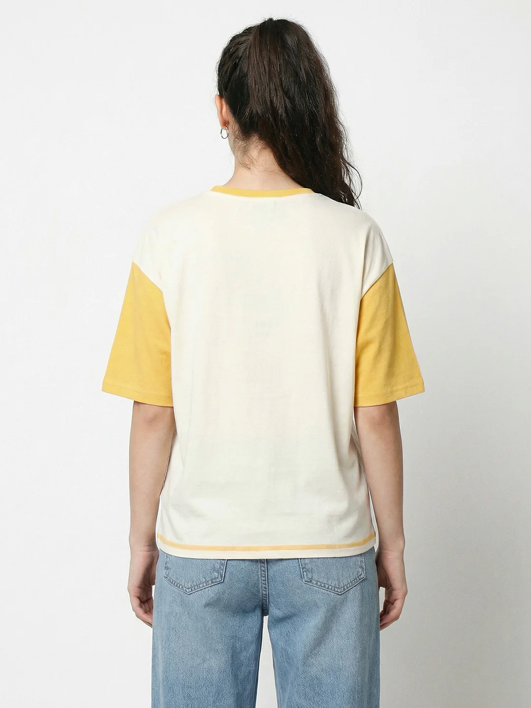 Trust the Process Women's Oversized T-Shirt - Off White/Golden Yellow - Image 2
