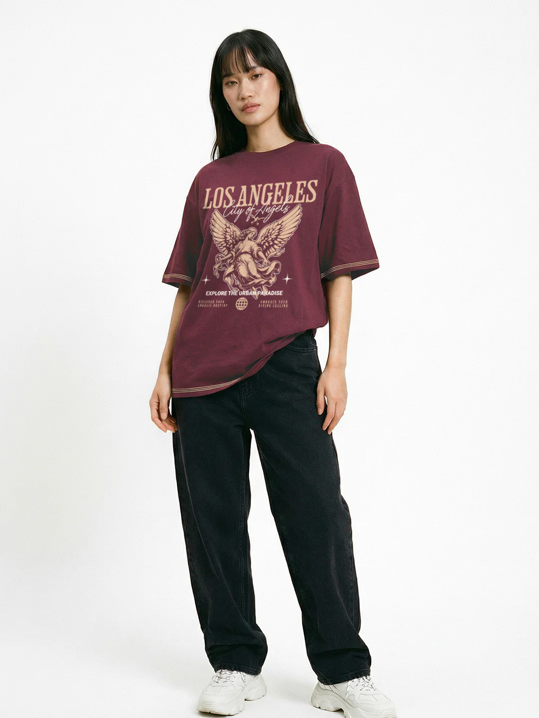 Urban Paradise Women's Oversized T-Shirt - Maroon 5 Thread - Image 3