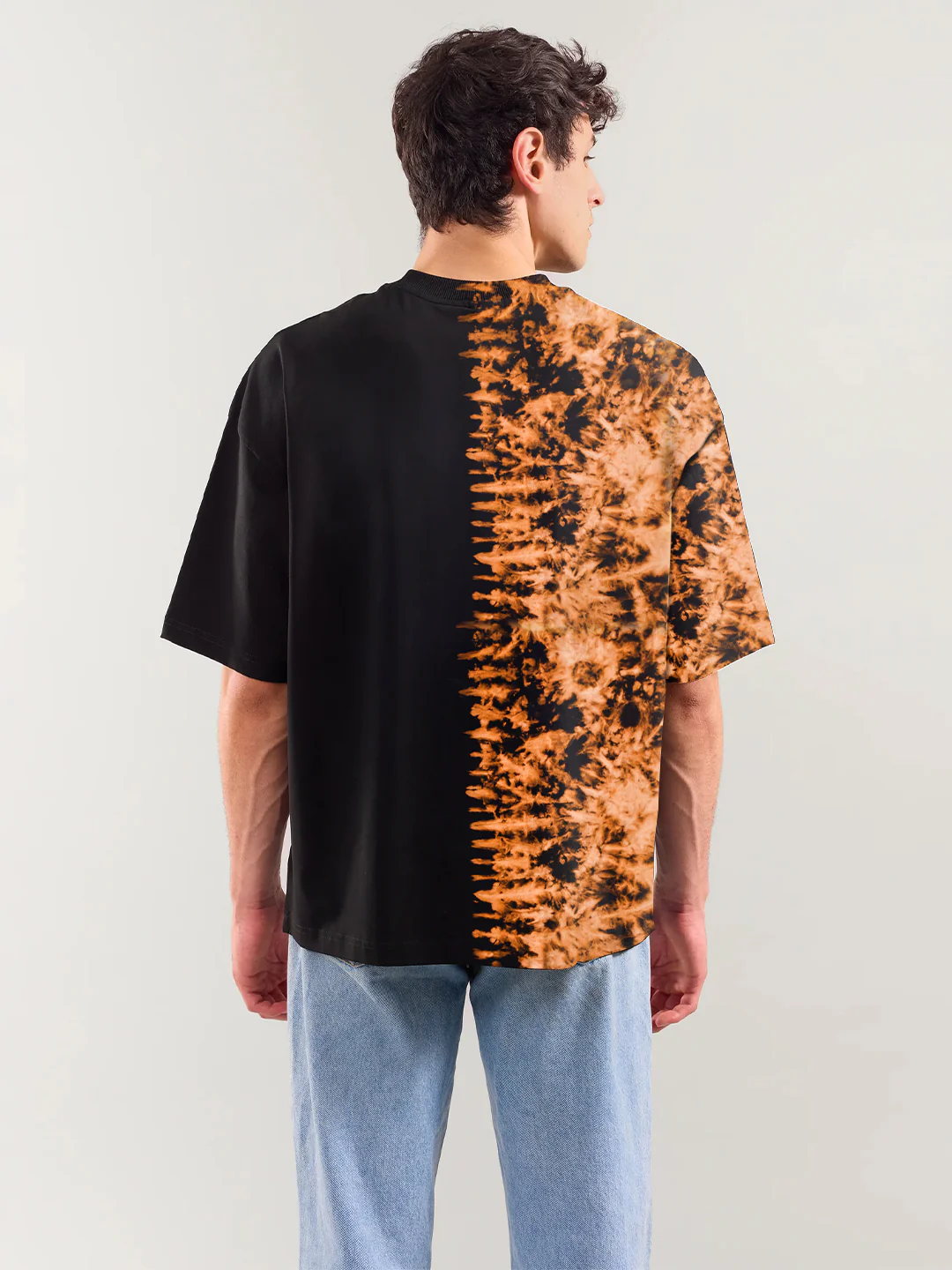 Ying Yang Graphic Printed Oversized T-Shirt - Tiedye - Image 4