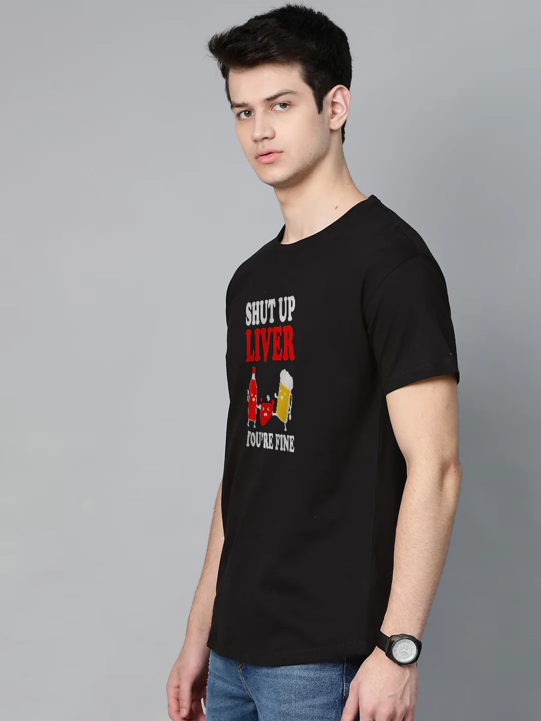 Liver your Fine Half Sleeve T-Shirt - Image 2