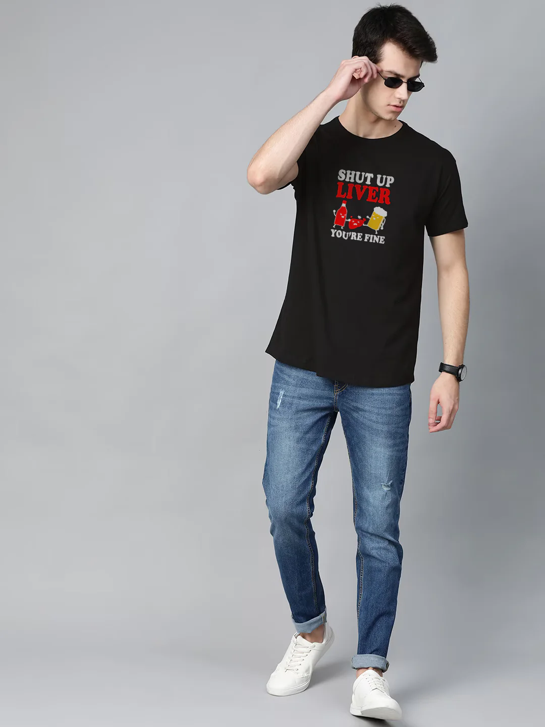 Liver your Fine Half Sleeve T-Shirt - Image 3