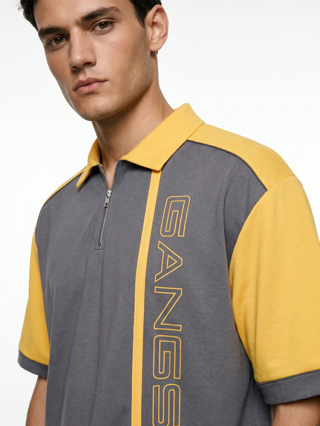 Gangster Oversized Polo T-Shirt - Multi Color - Image 4