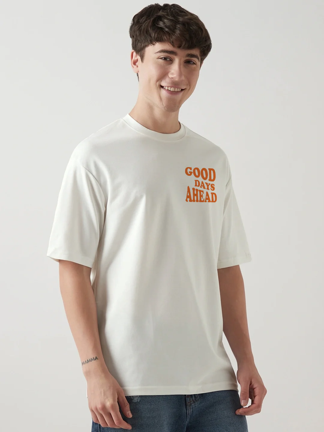 Good Day Ahead Oversized T-Shirt - Off White - Image 2