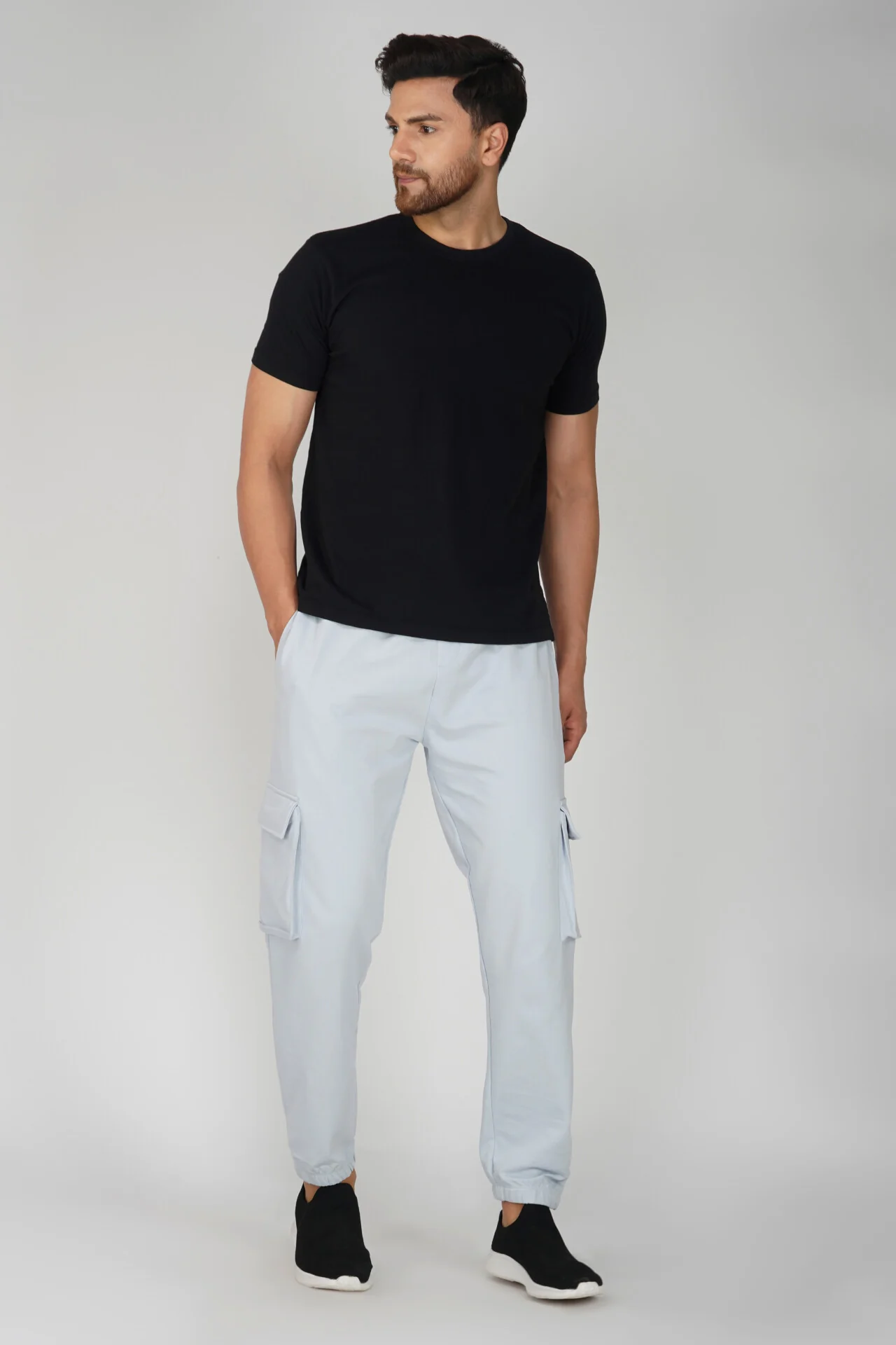 Ice Blue Oversized Cargo Joggers - Image 5