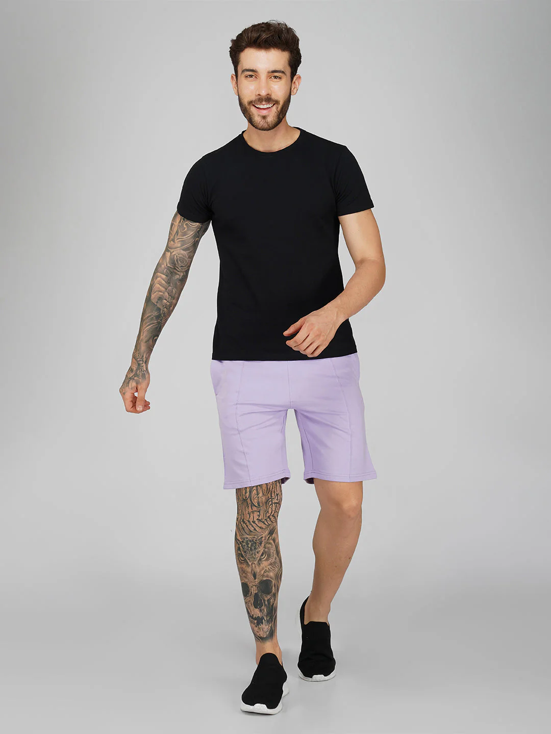 Lilac Plain Shorts - Image 5