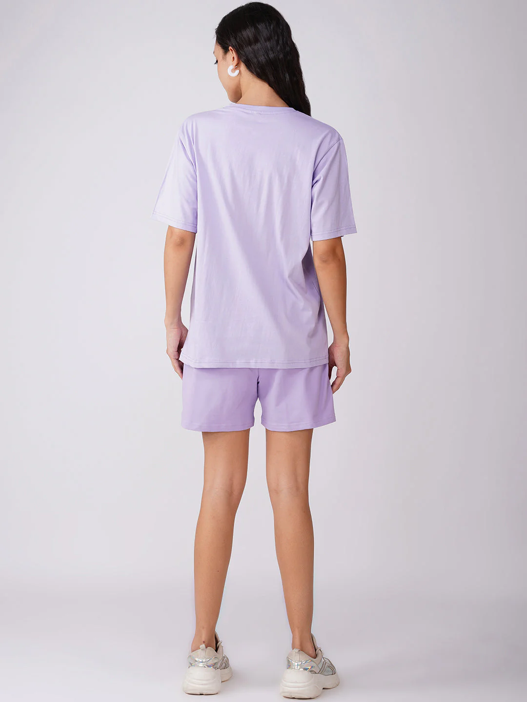 Lilac Night Suit with Shorts - Image 2