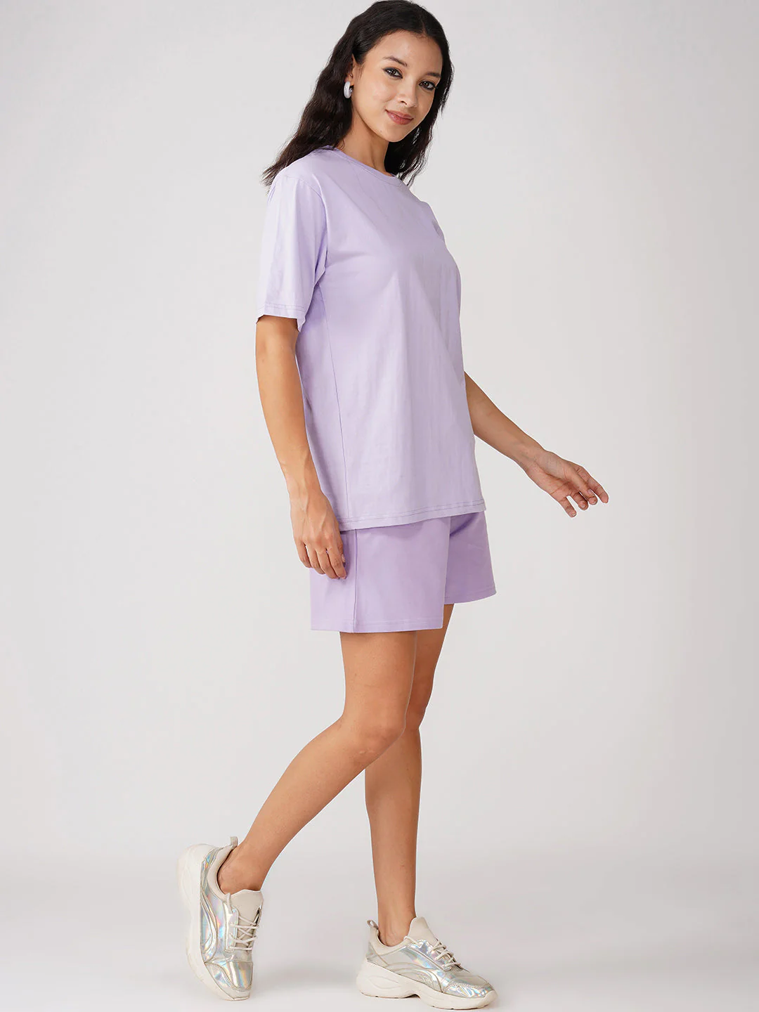 Lilac Night Suit with Shorts - Image 4