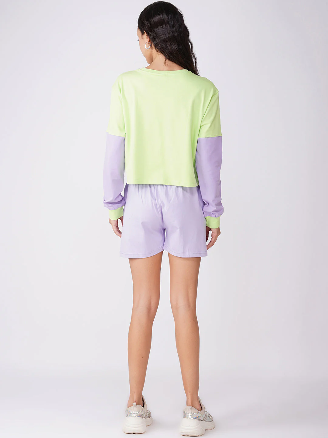 Lime with Lilac Coord Shorts - Image 2
