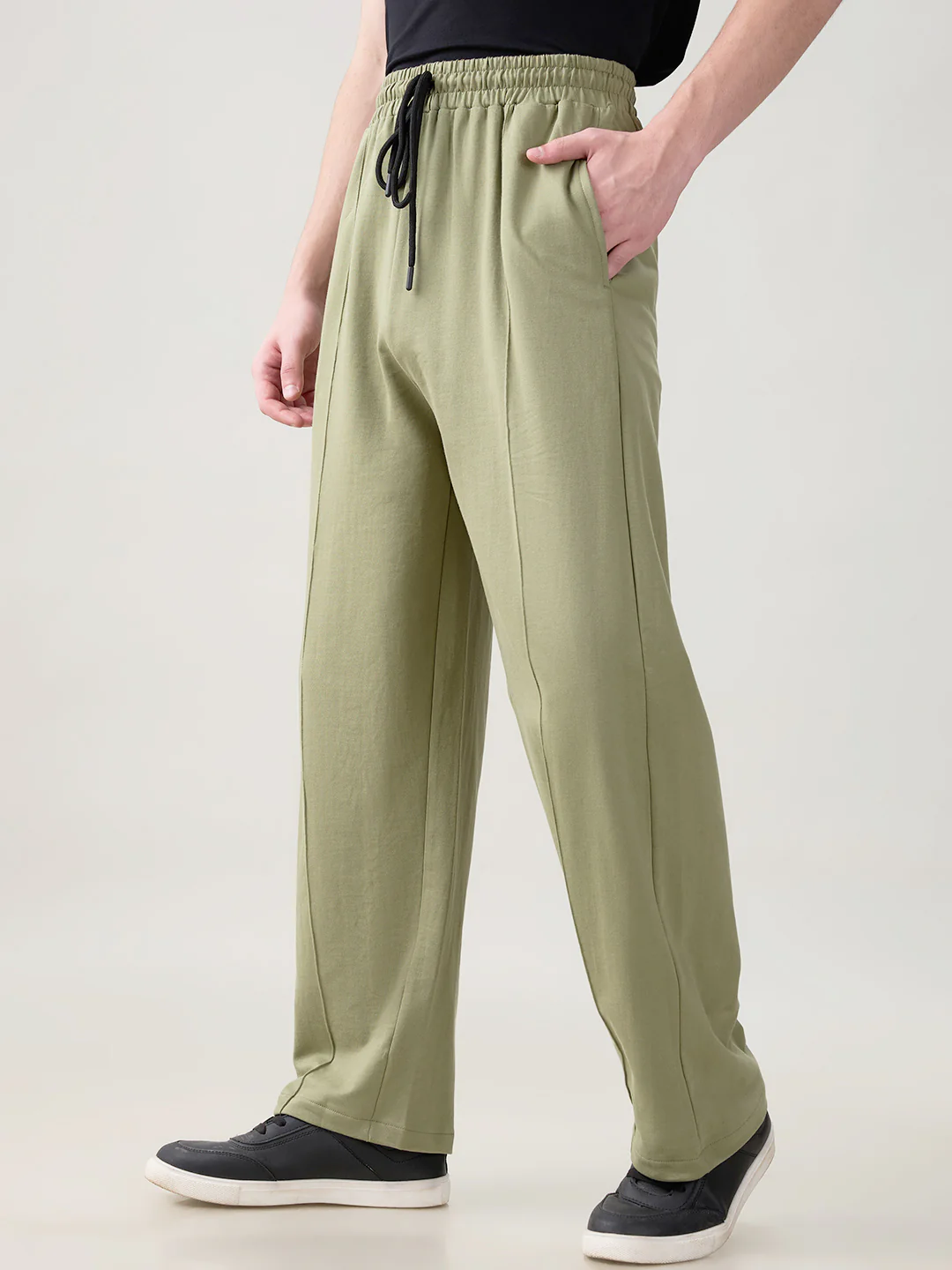 Korean Fit Relaxed Joggers - Olive Green - Image 3