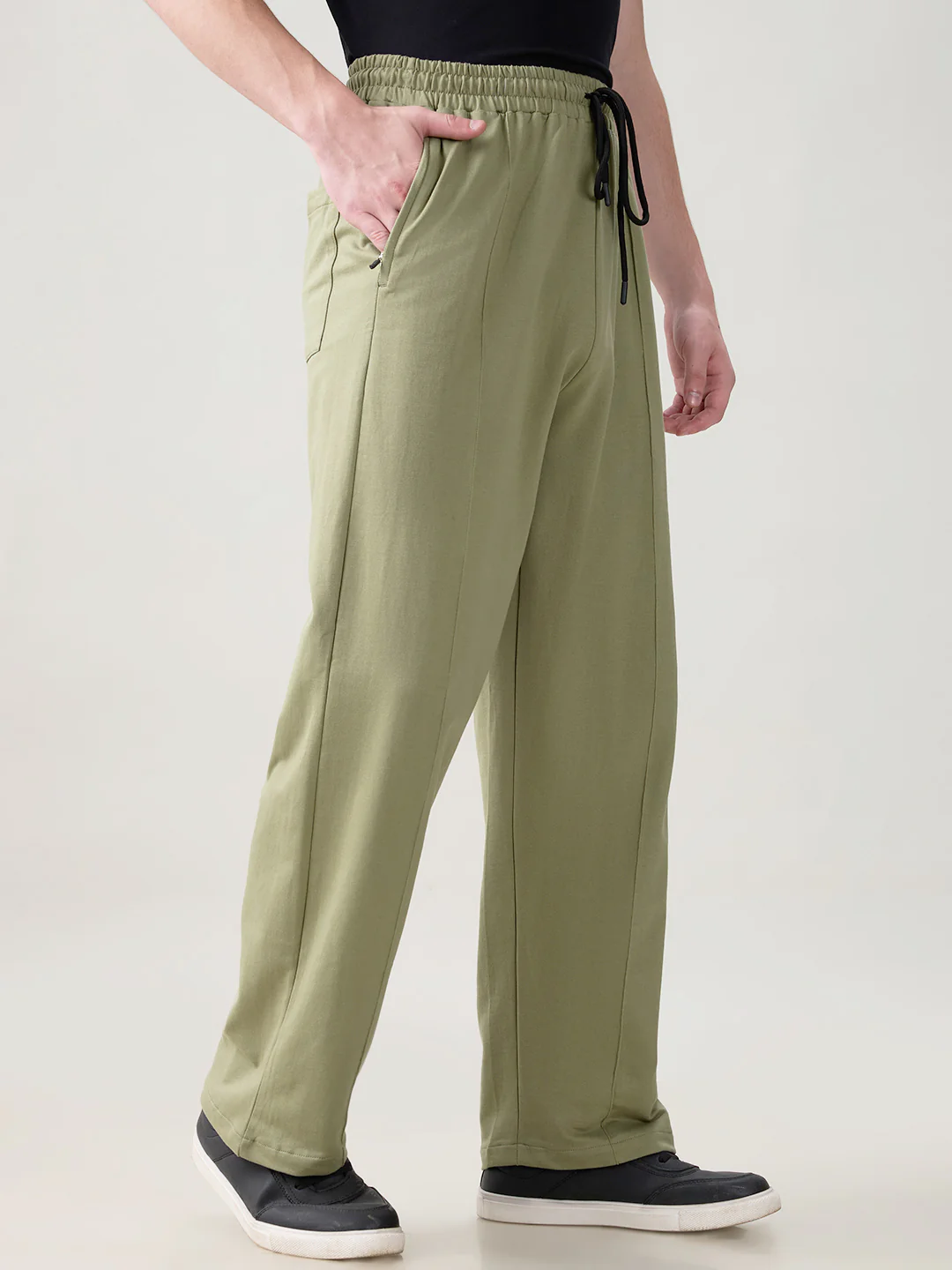 Korean Fit Relaxed Joggers - Olive Green - Image 4