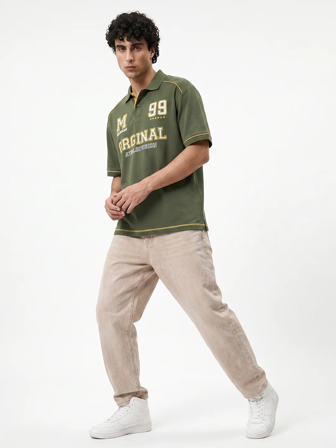 Original Oversized Polo T-Shirt - Military Green - Image 3