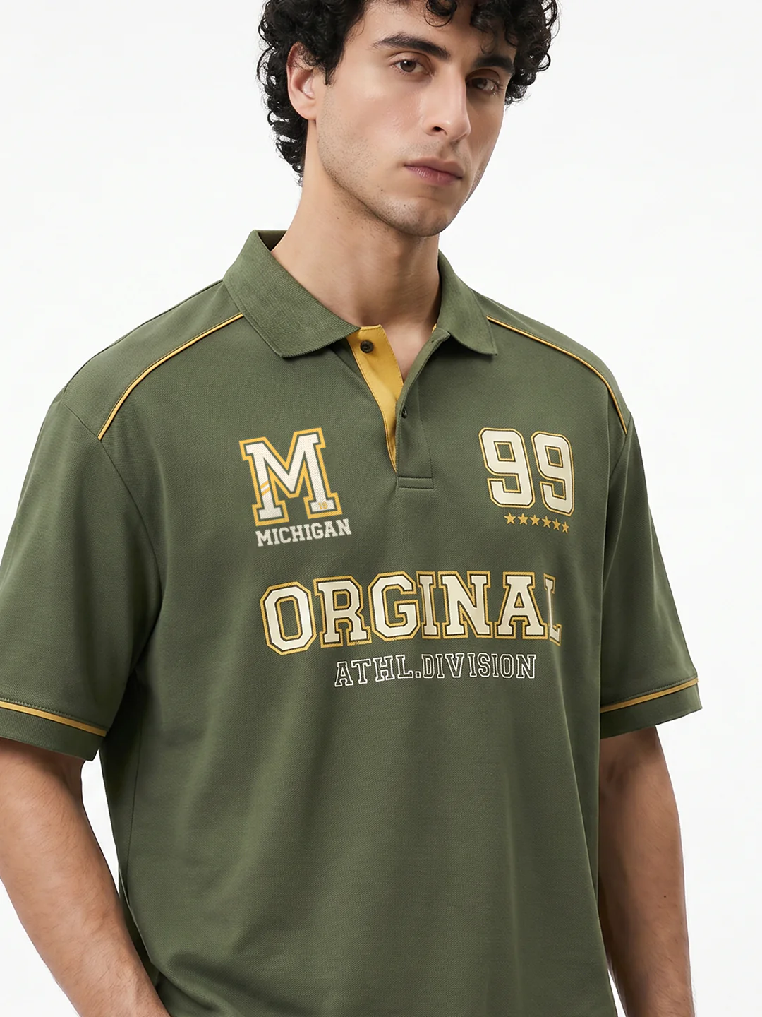 Original Oversized Polo T-Shirt - Military Green - Image 4