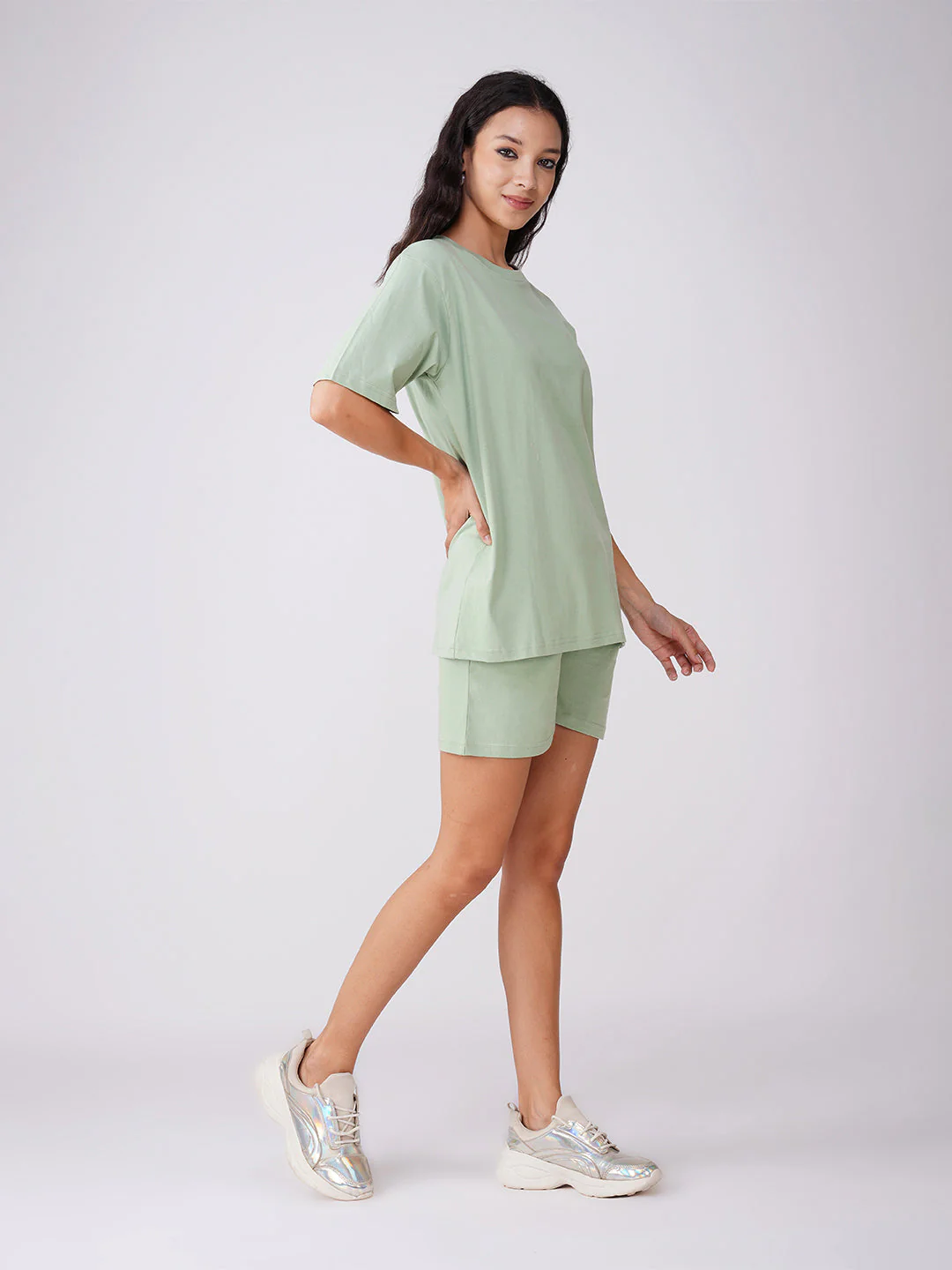 Pastel Green Coord with Shorts - Image 4