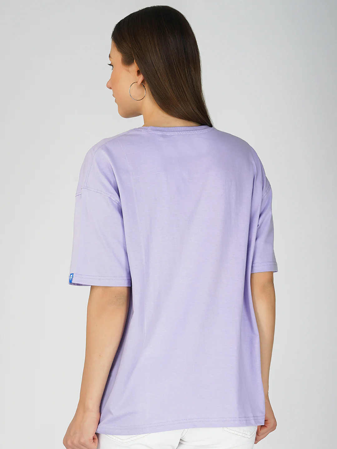 Plain Lavender Women Oversized T-Shirt - Image 3