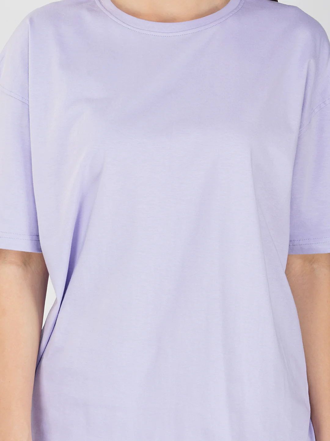 Plain Lavender Women Oversized T-Shirt - Image 5