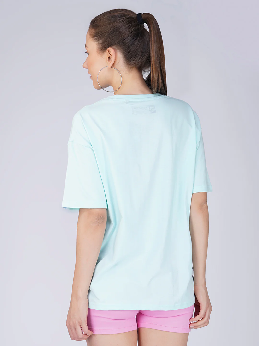 Plain Mint Women Oversized T-Shirt - Image 3