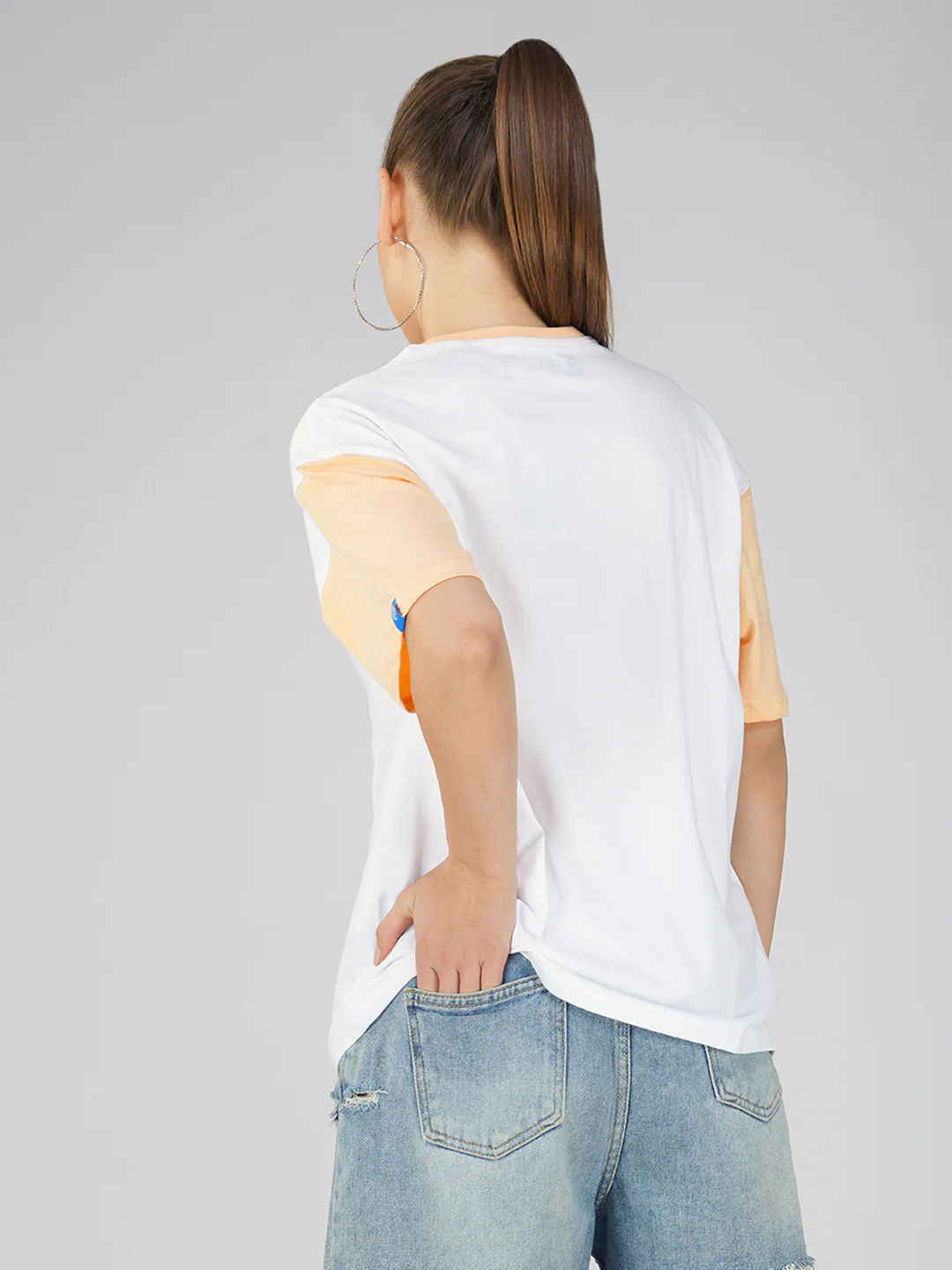 Plain White Fuzz Women Oversized T-Shirt - Image 3