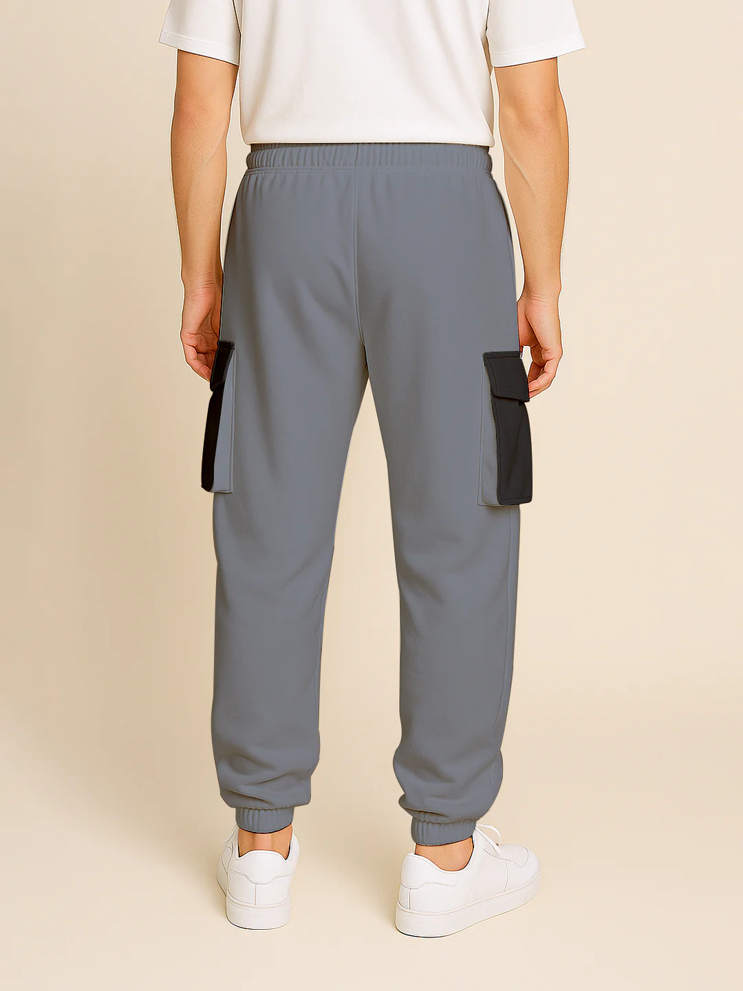 Maximus Oversized Cargo Pocket Joggers - Black & Grey - Image 3