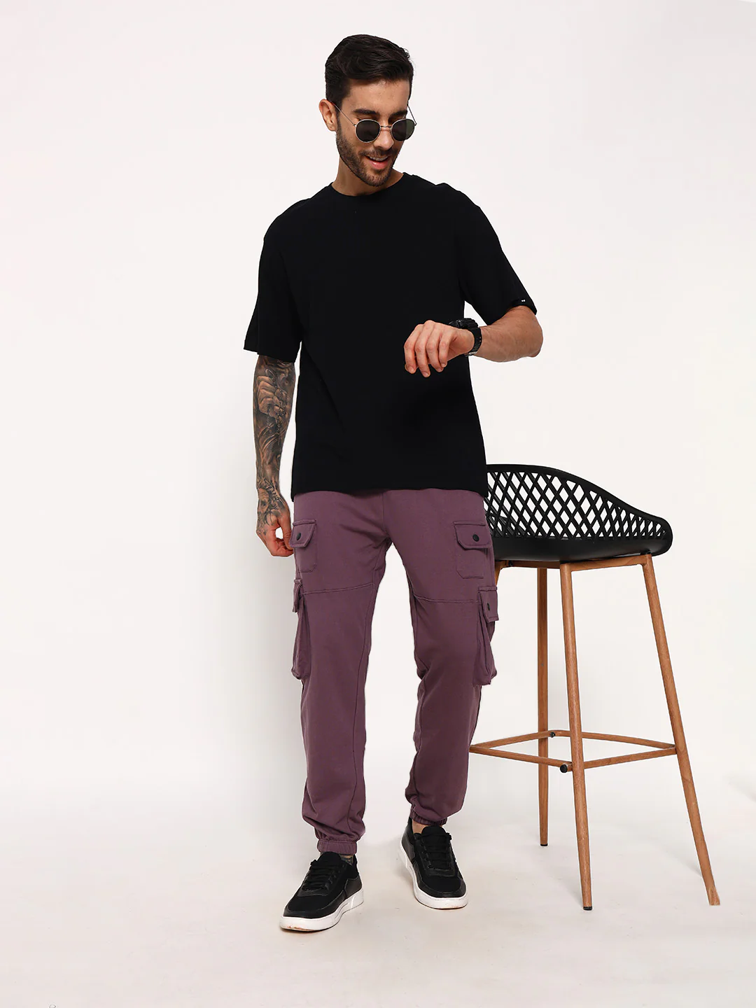 Magnus Oversized Cargo Joggers - Grapeade - Image 5