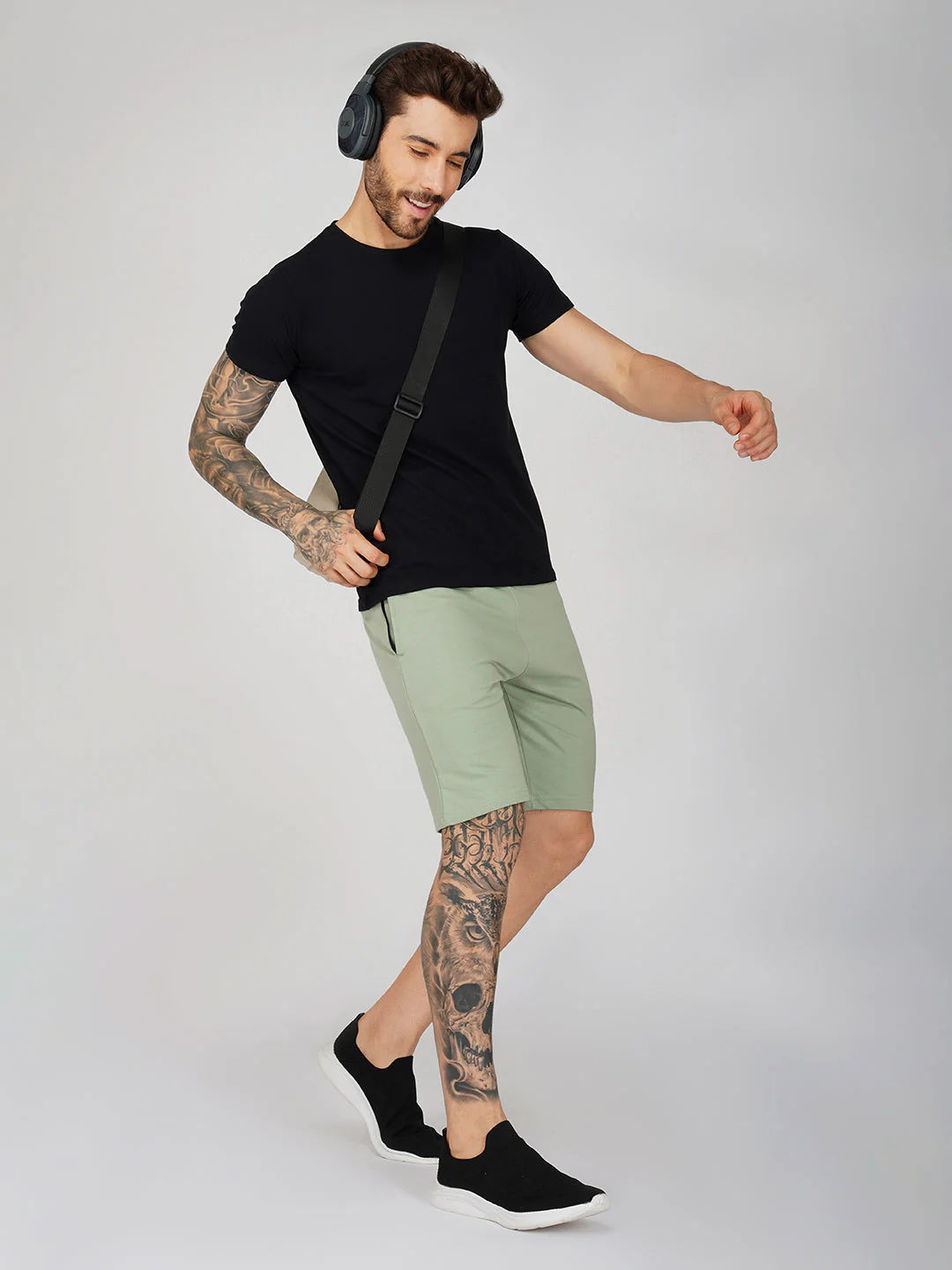 Sea Green Plain Shorts - Image 5