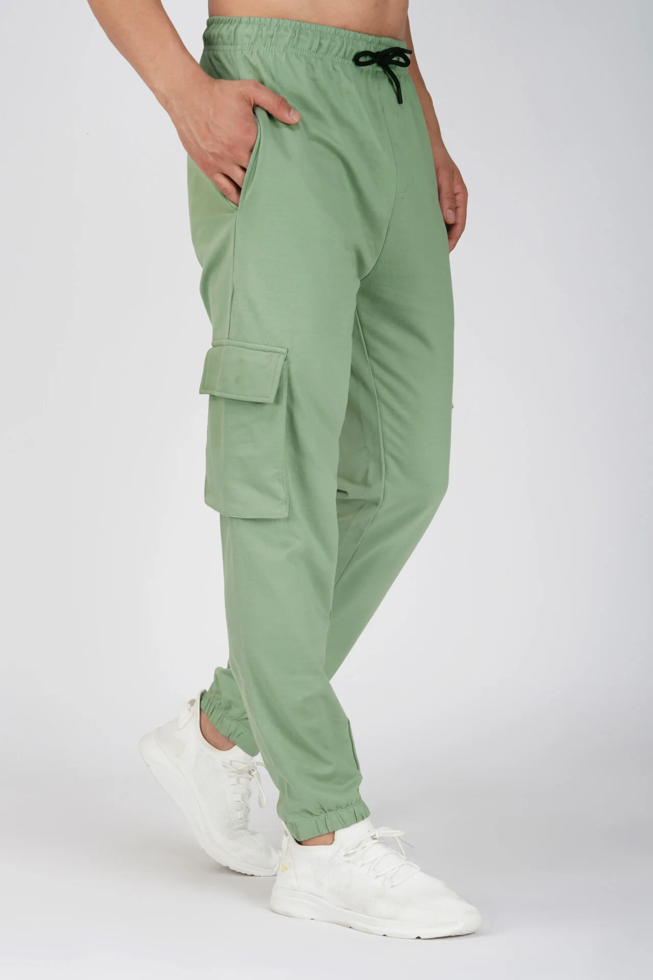 Sea Green Oversized Cargo Joggers - Image 2