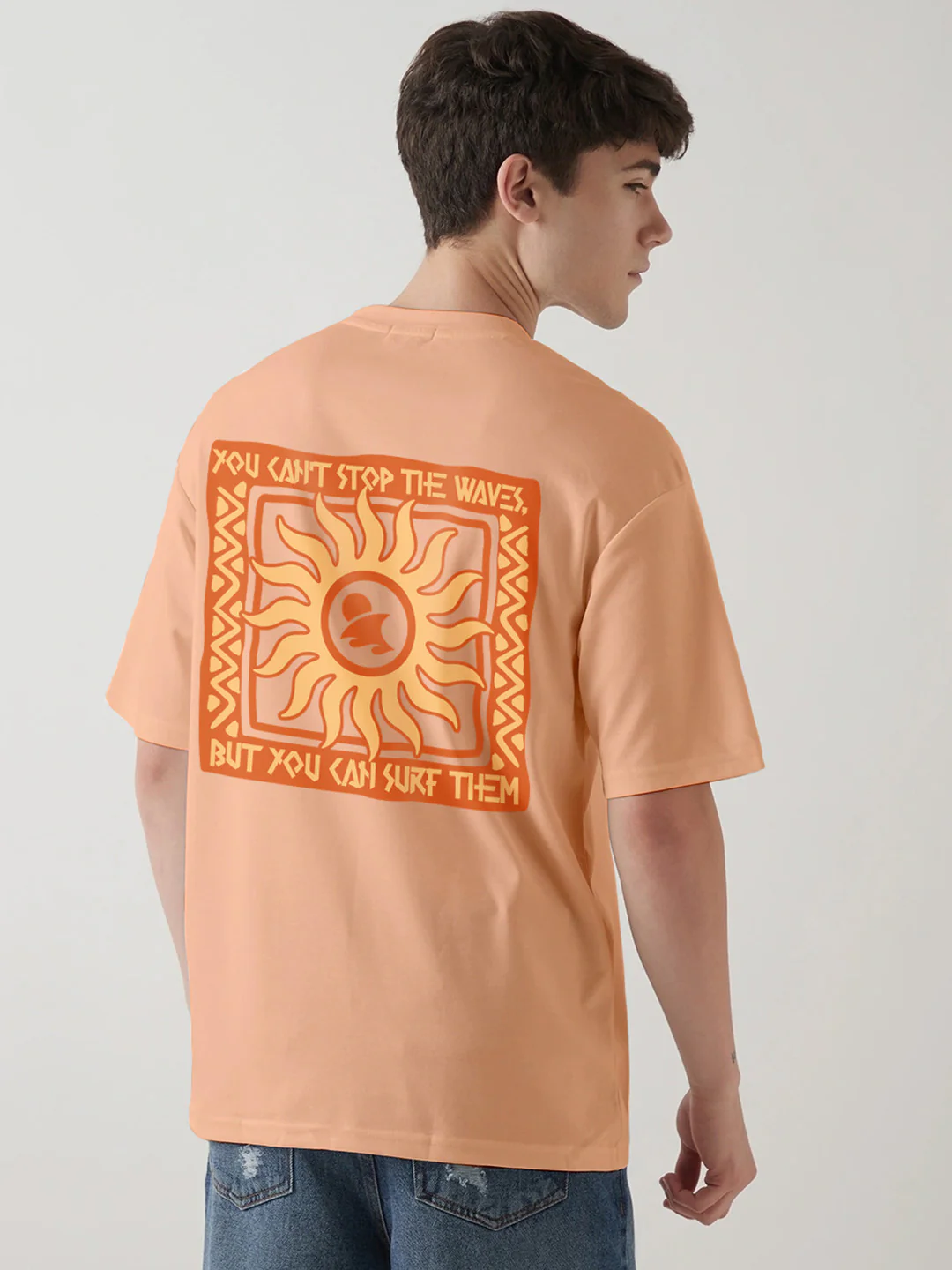Sunset Surfer Oversized T-Shirt -Light Salmon