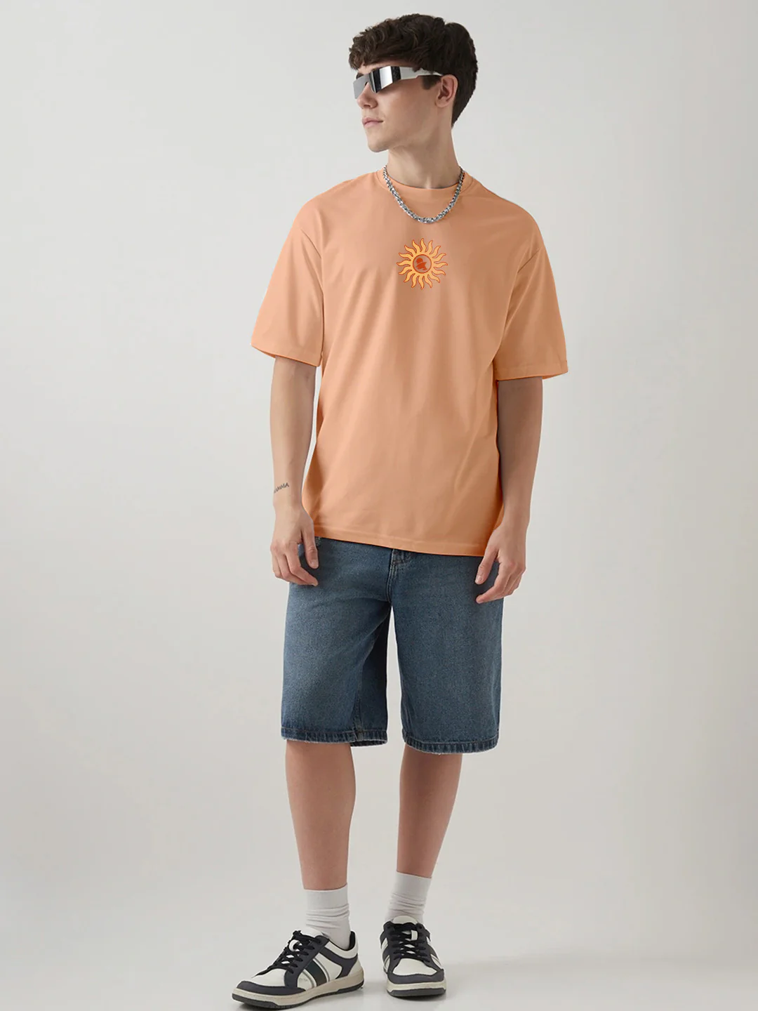 Sunset Surfer Oversized T-Shirt -Light Salmon - Image 2