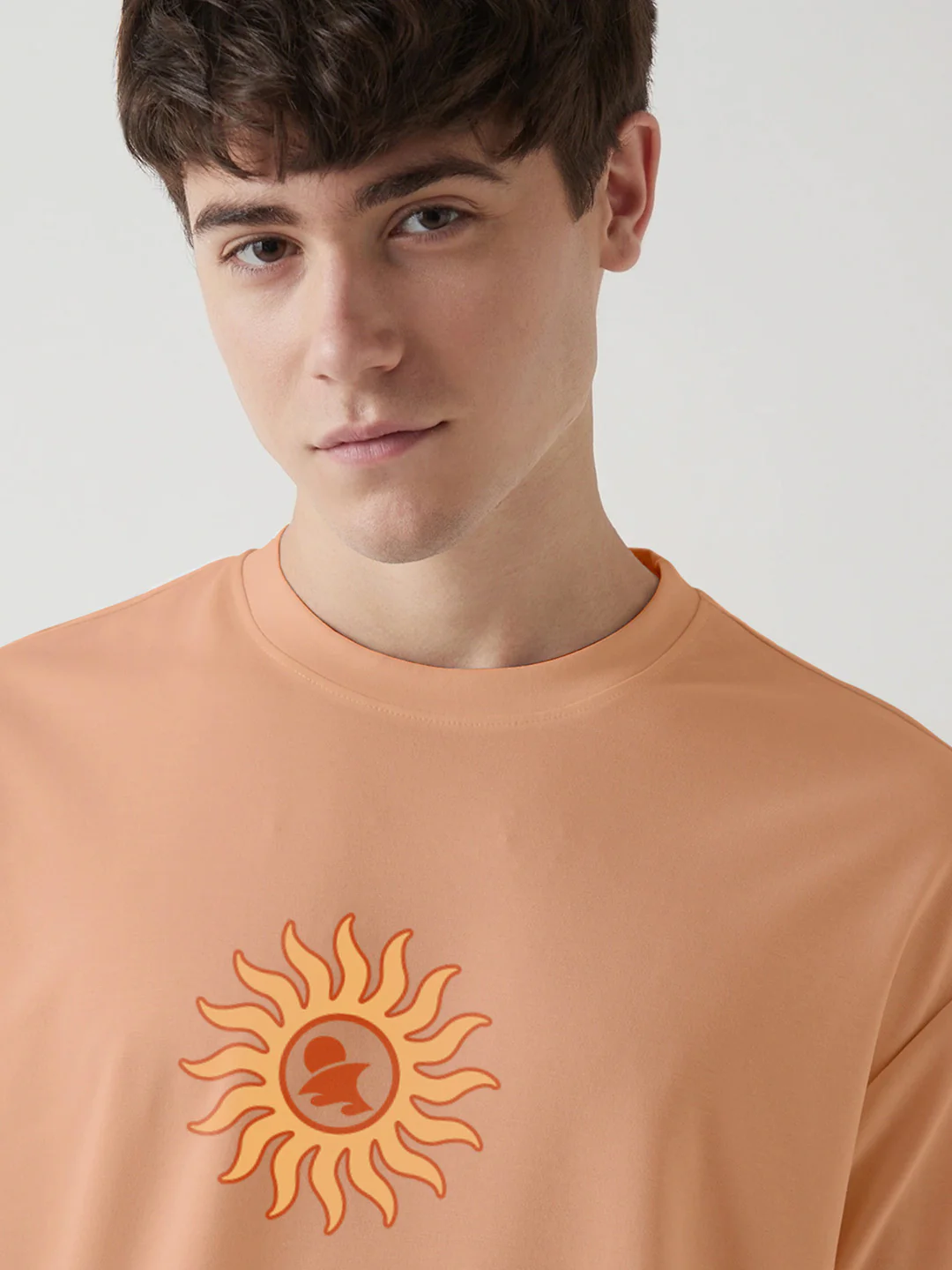 Sunset Surfer Oversized T-Shirt -Light Salmon - Image 3