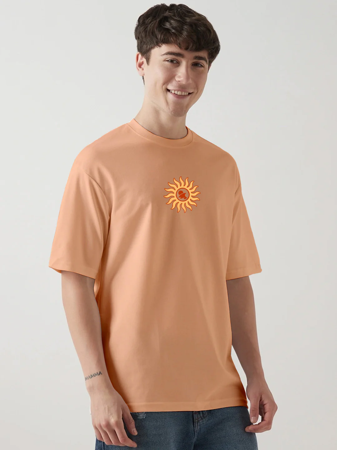 Sunset Surfer Oversized T-Shirt -Light Salmon - Image 4