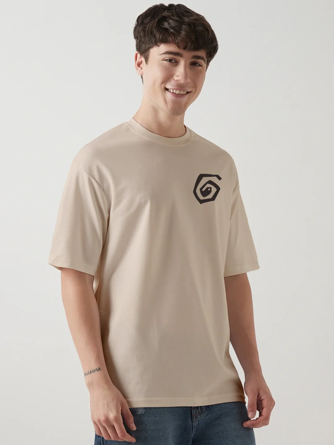 Thinkers Club Oversized T-Shirt - Beige - Image 3