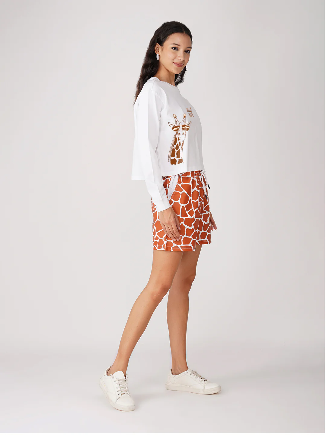 White Giraffe Coord Shorts - Image 4