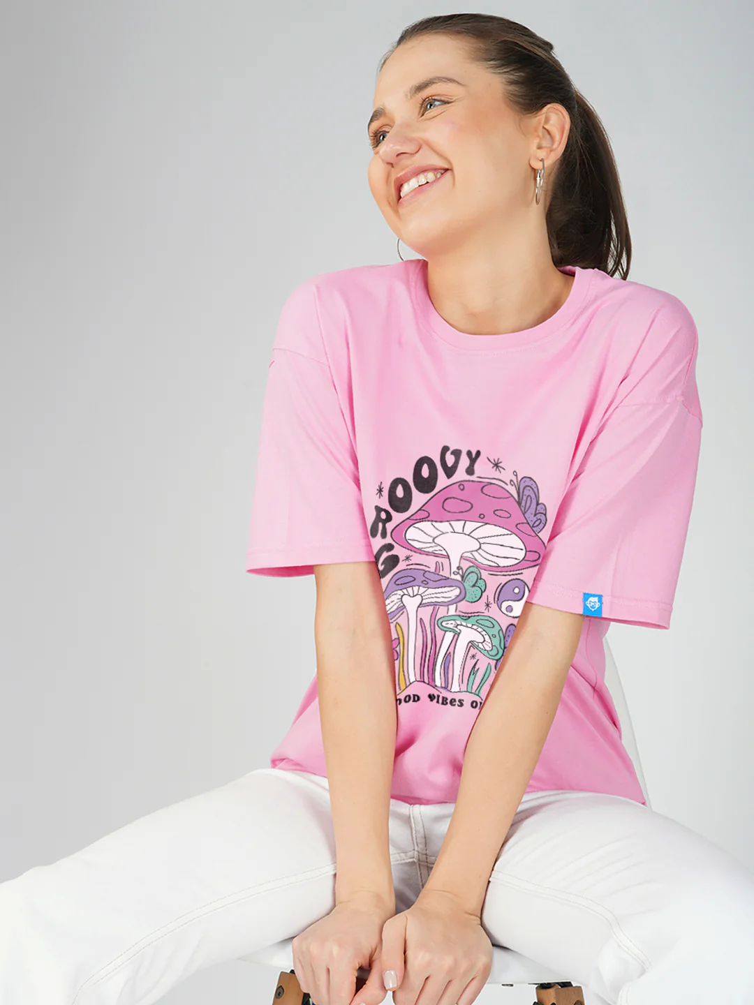 Groovy Vibes Women Oversized T-Shirt - Image 3
