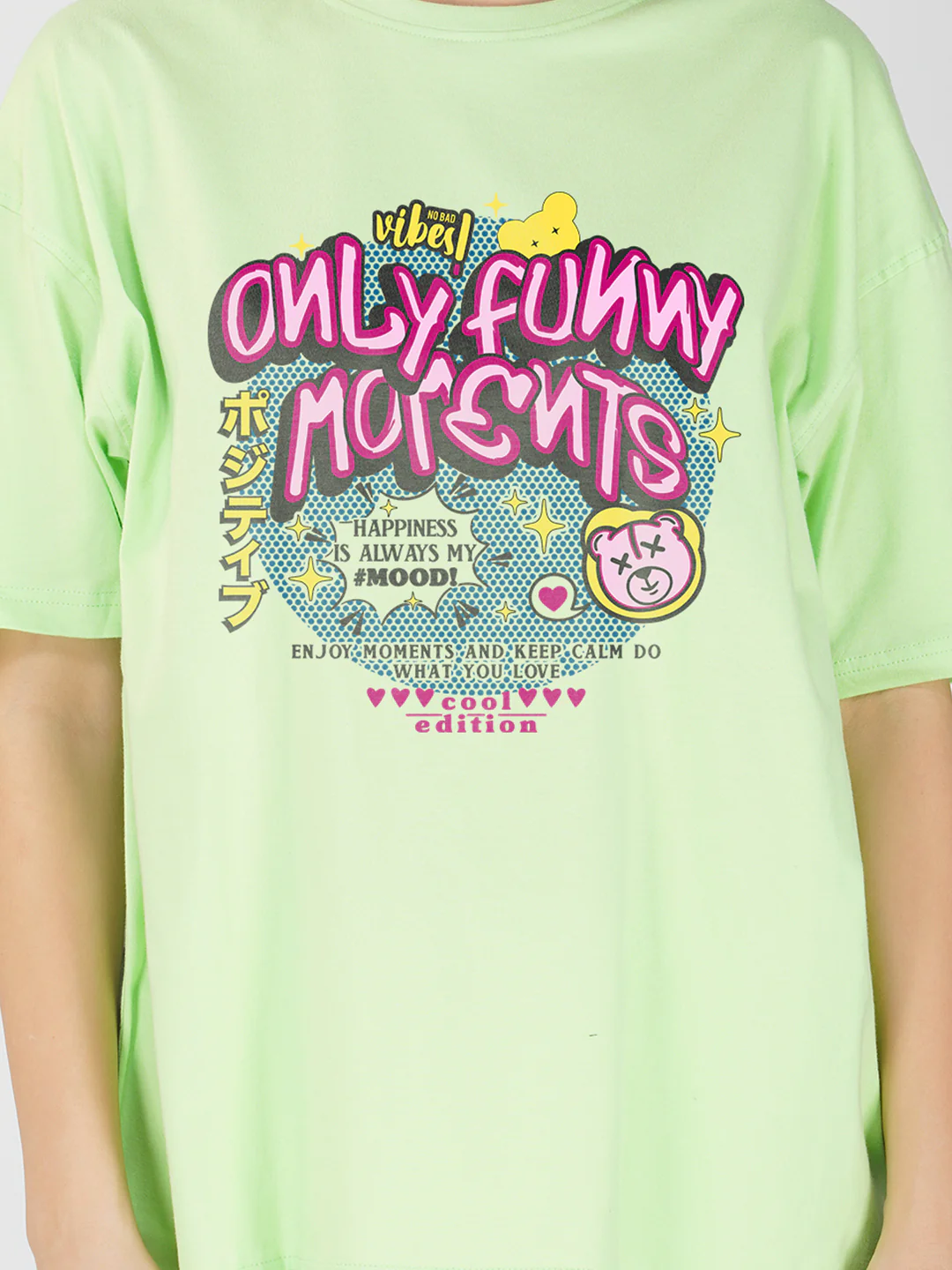 Happiness is My Mood Women Oversized T-Shirt - Image 3